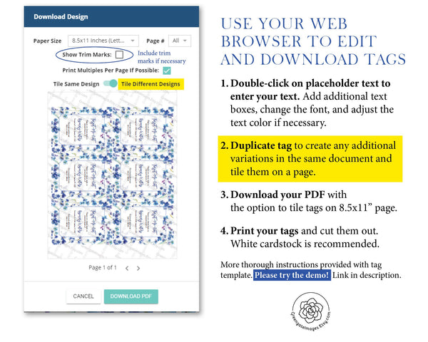 Forget-Me-Not Seed Packet Tags - Printable Digital Download by Greengate Images