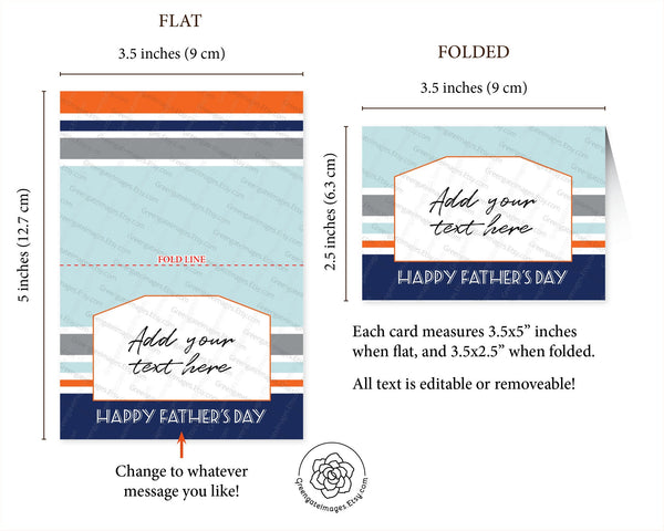 Striped / Father's Day Place Card 