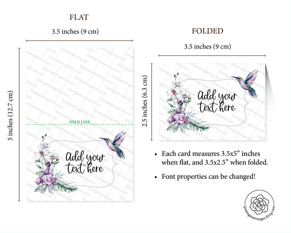 Hummingbird Place Card - Printable Digital Download by Greengate Images