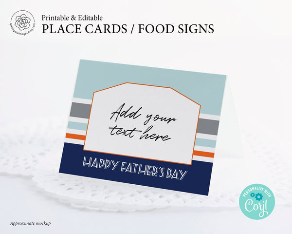 Striped / Father's Day Place Card 