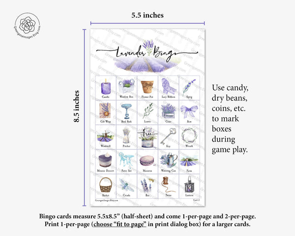 Lavender Bingo - Greengate Images