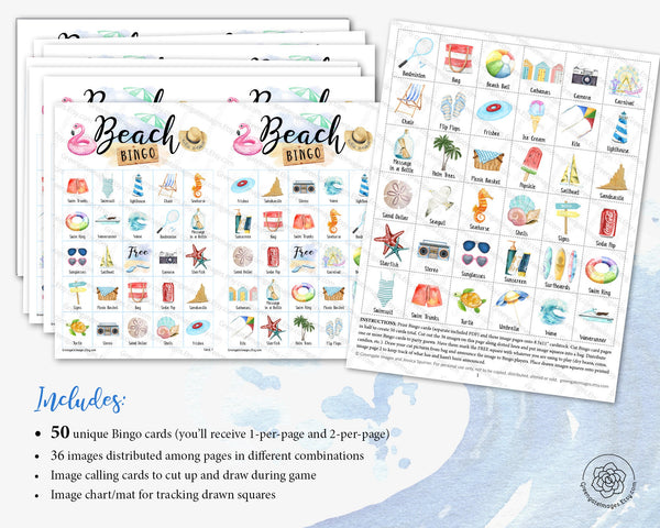 Beach Bingo - Colorful - Greengate Images