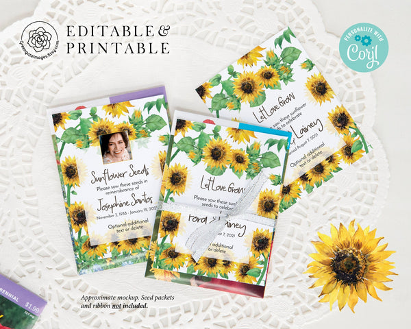 Sunflower Seed Packet Tags 