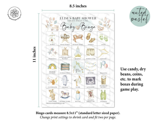 Baby Shower Bingo - Personalization, Both Genders - Greengate Images