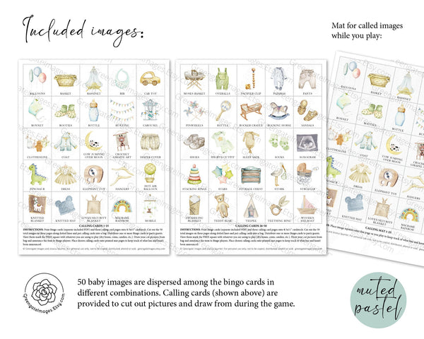 Baby Shower Bingo - Personalization, Both Genders - Greengate Images
