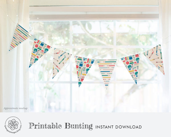 School/Classroom Bunting - Printable Digital Download by Greengate Images