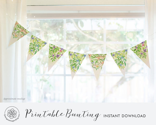 Floral Garden Bunting - Printable Digital Download by Greengate Images