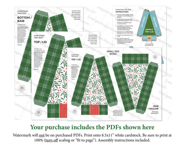 Christmas Tree Gift Box - Leaves and Berries - Greengate Images