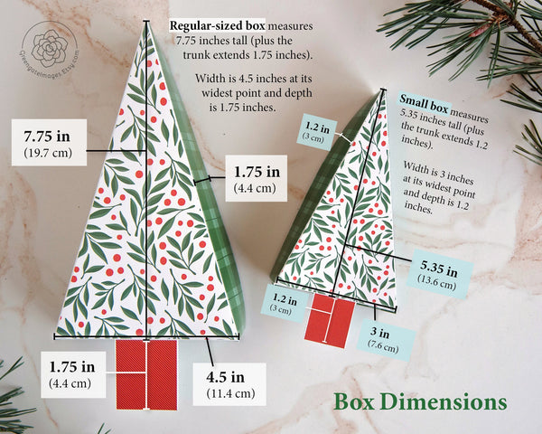 Christmas Tree Gift Box - Leaves and Berries - Greengate Images