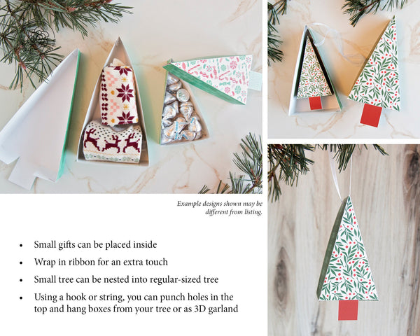 Christmas Tree Gift Box - Leaves and Berries - Greengate Images