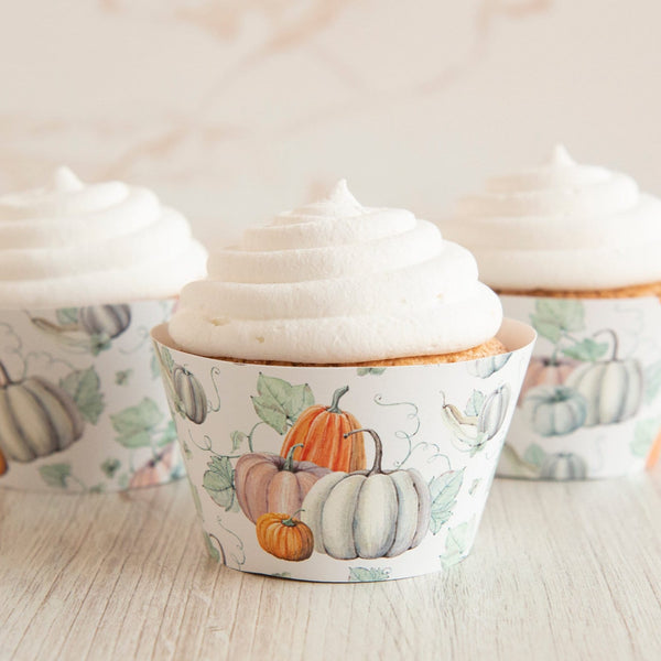 Fall Pumpkin Cupcake Wrappers - Printable Digital Download by Greengate Images