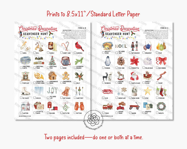 Christmas Decoration Scavenger Hunt - Greengate Images