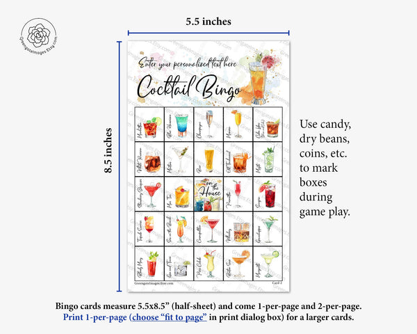 Cocktail Bingo - Greengate Images