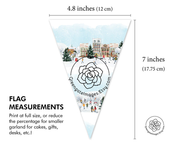 Christmas Town Bunting - Printable Digital Download by Greengate Images