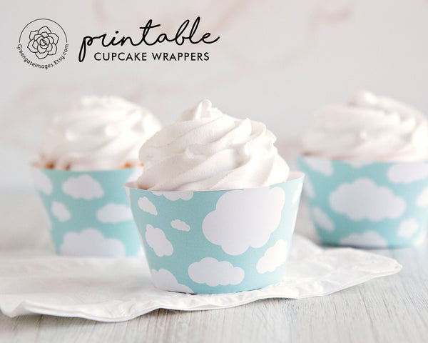 Cloud Cupcake Wrapper - Aqua - Greengate Images