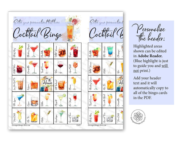 Cocktail Bingo - Greengate Images