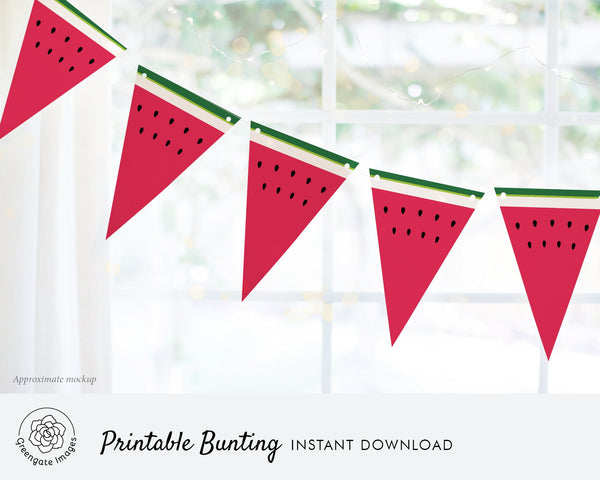 Watermelon Bunting - Printable Digital Download by Greengate Images