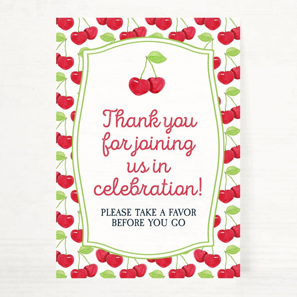 5x7" Cherry Sign Template - Printable Digital Download by Greengate Images