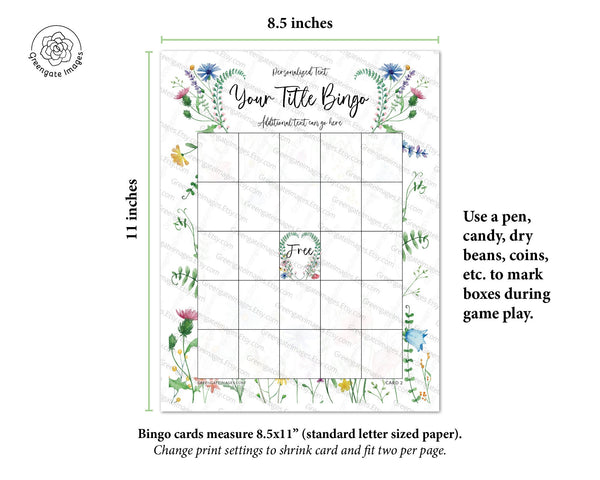 Wildflower Bingo Template - Greengate Images