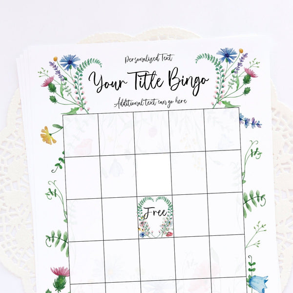 Wildflower Bingo Template - Greengate Images