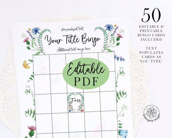 Wildflower Bingo Template - Greengate Images