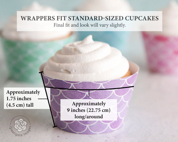 Mermaid Scales Cupcake Wrappers - Pastel Colors - Printable Digital Download by Greengate Images