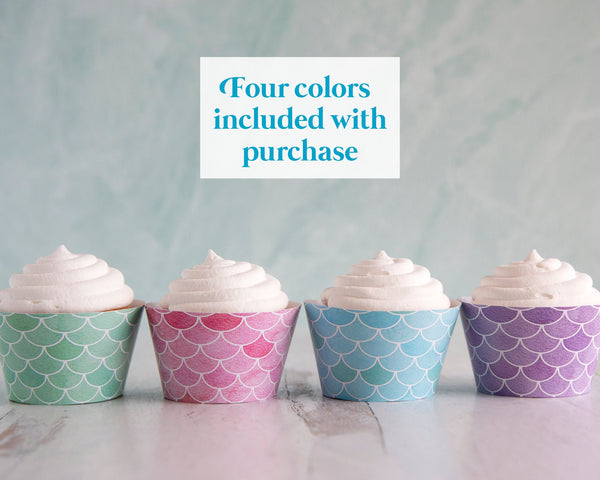 Mermaid Scales Cupcake Wrappers - Pastel Colors - Printable Digital Download by Greengate Images