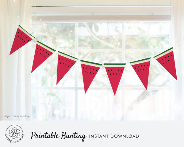 Watermelon Bunting - Printable Digital Download by Greengate Images