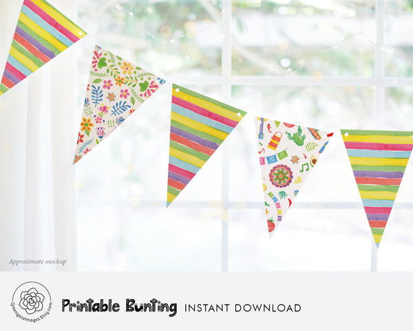 Fiesta / Cinco de Mayo Bunting - Printable Digital Download by Greengate Images