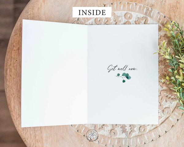 Get Well Now Card - Pocketwatch and Greenery - Printable Digital Download by Greengate Images