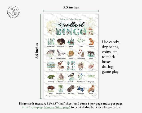Woodland/Forest Bingo - Greengate Images