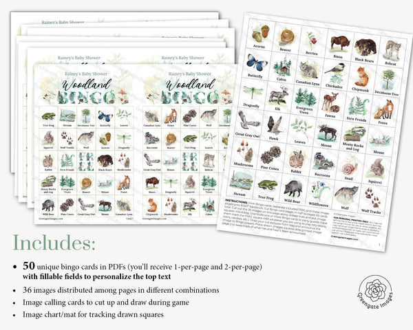 Woodland/Forest Bingo - Greengate Images