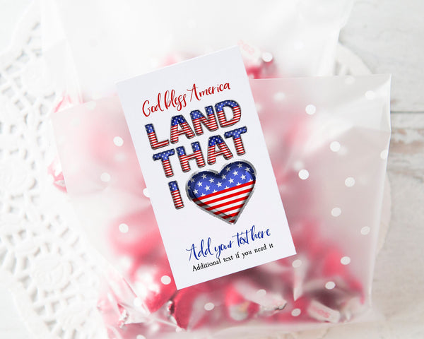 Land that I Love Patriotic Gift Tag - Printable Digital Download by Greengate Images