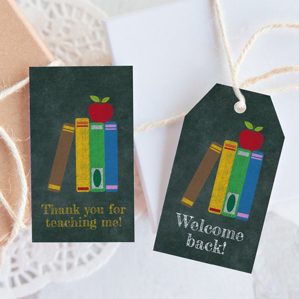 School/Teacher Gift Tag - Chalkboard Books - Printable Digital Download by Greengate Images