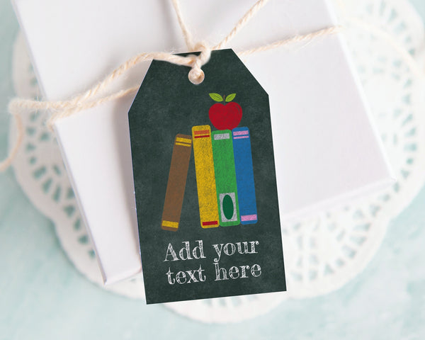 School/Teacher Gift Tag - Chalkboard Books - Printable Digital Download by Greengate Images