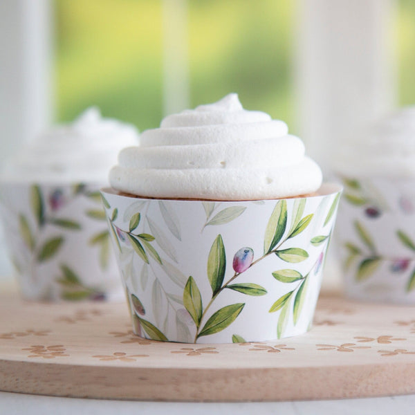 Olive Branch Cupcake Wrappers - Printable Digital Download by Greengate Images