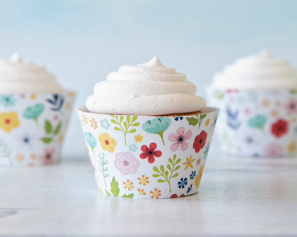 Wildflower Cupcake Wrapper - Printable Digital Download by Greengate Images