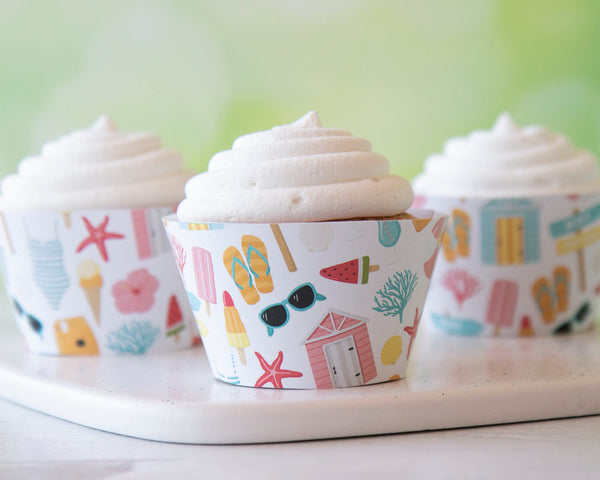 Summer Beach Cupcake Wrapper - Printable Digital Download by Greengate Images