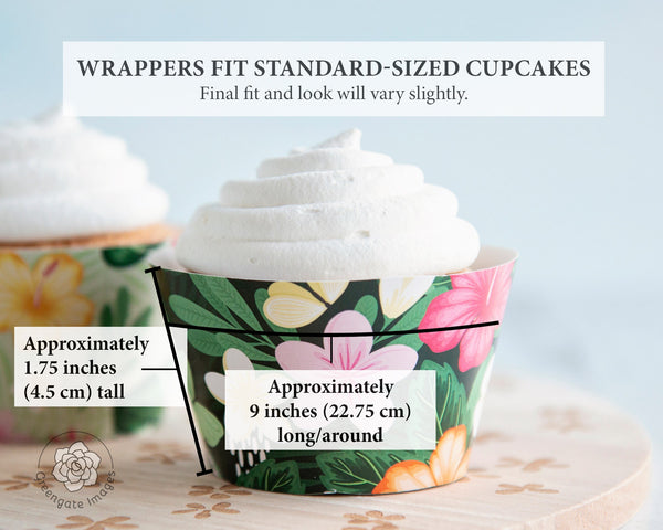 Tropical Flower Cupcake Wrapper - Printable Digital Download by Greengate Images
