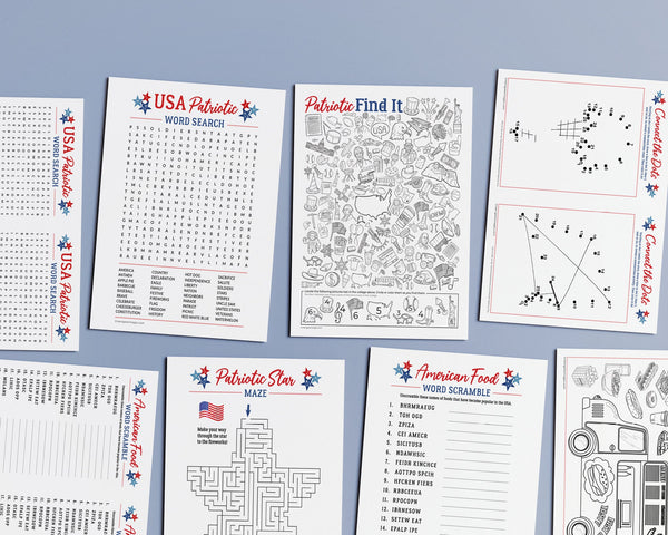 US Patriotic Activity Pack - Printable Digital Download by Greengate Images