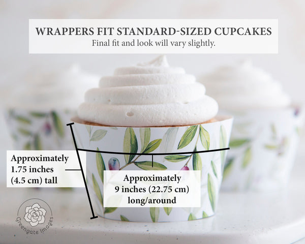 Olive Branch Cupcake Wrappers - Printable Digital Download by Greengate Images