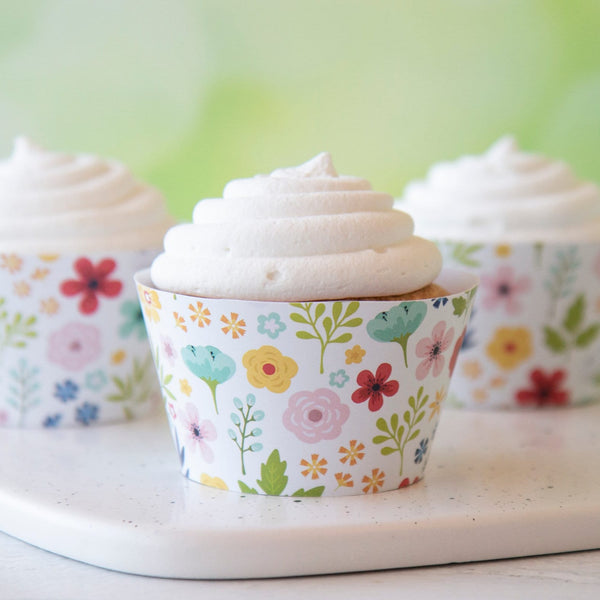 Wildflower Cupcake Wrapper - Printable Digital Download by Greengate Images