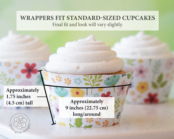 Wildflower Cupcake Wrapper - Printable Digital Download by Greengate Images