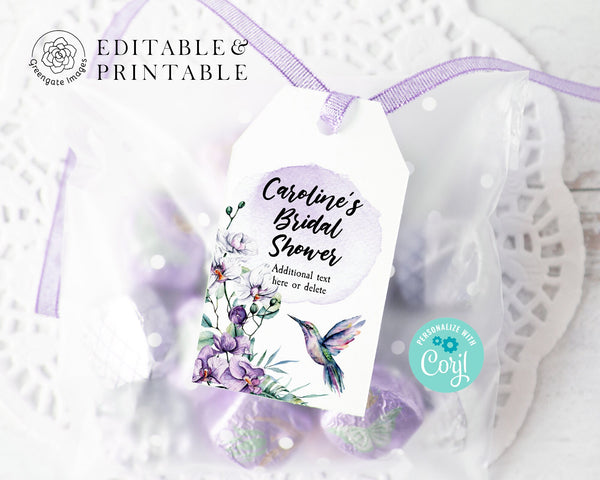 Hummingbird Gift Tag - Printable Digital Download by Greengate Images