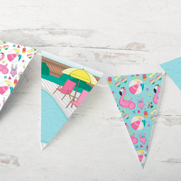 Swimming Pool Party Bunting Set - Printable Digital Download by Greengate Images