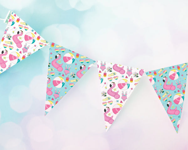 Swimming Pool Party Bunting Set - Printable Digital Download by Greengate Images