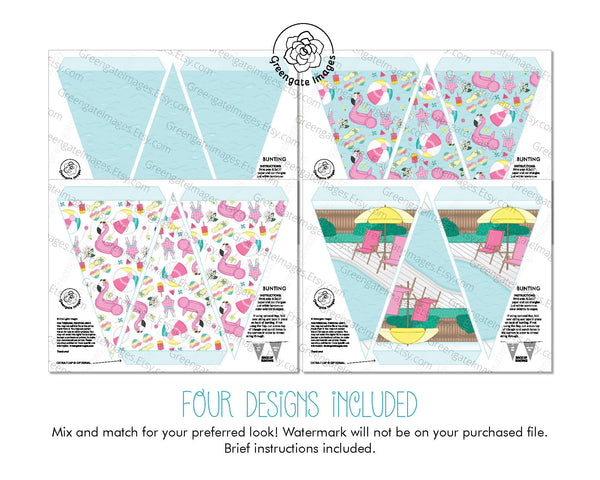 Swimming Pool Party Bunting Set 