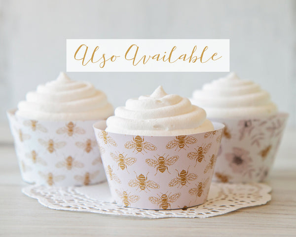 Hexagon Cupcake Wrapper - Black and White - Printable Digital Download by Greengate Images