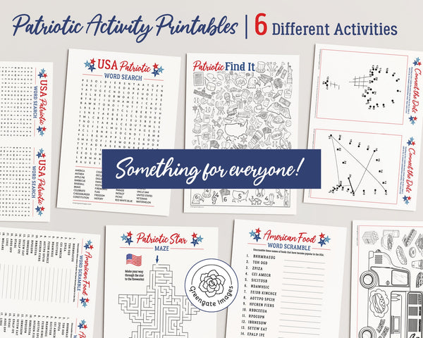 US Patriotic Activity Pack - Printable Digital Download by Greengate Images