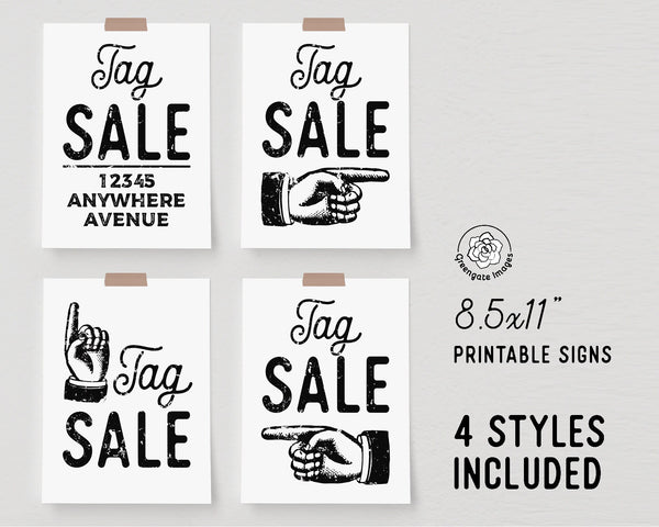 8.5x11" Tag Sale Signs - Printable Digital Download by Greengate Images
